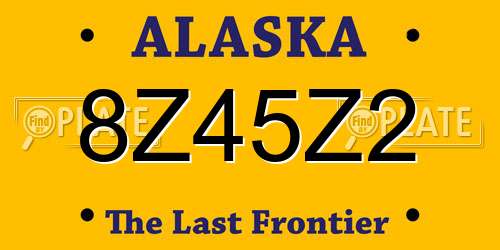 8Z45Z2 Alaska License Plate