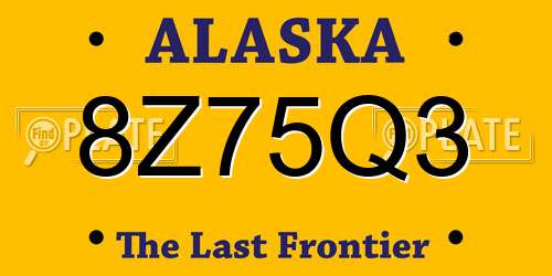 8Z75Q3 Alaska License Plate