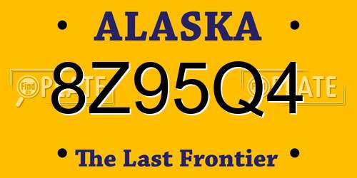 8Z95Q4 Alaska License Plate