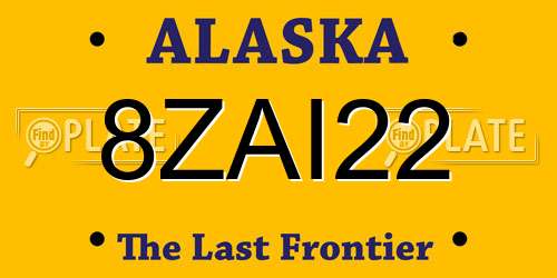 8ZAI22 Alaska License Plate
