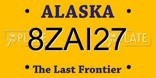 8ZAI27 Alaska License Plate