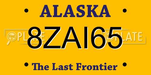 8ZAI65 Alaska License Plate