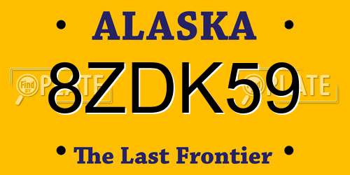 8ZDK59 Alaska License Plate