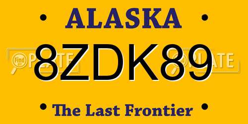 8ZDK89 Alaska License Plate