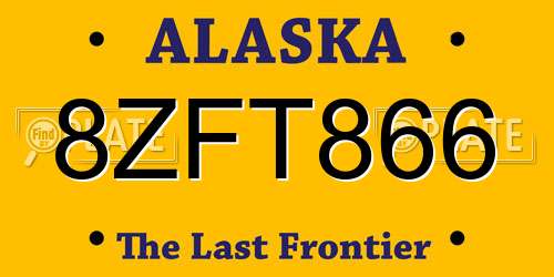 8ZFT866 Alaska License Plate
