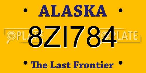 8ZI784 Alaska License Plate