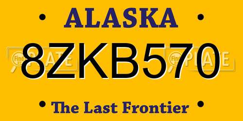 8ZKB570 Alaska License Plate