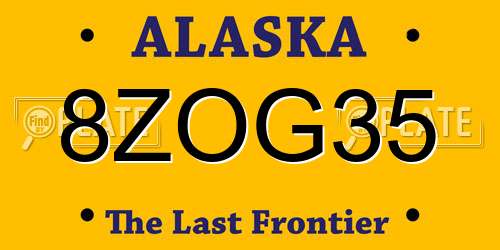 8ZOG35 Alaska License Plate