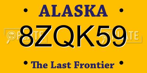 8ZQK59 Alaska License Plate