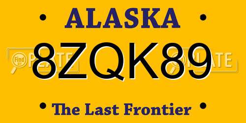 8ZQK89 Alaska License Plate