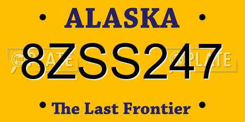 8ZSS247 Alaska License Plate