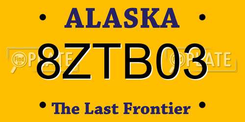 8ZTB03 Alaska License Plate