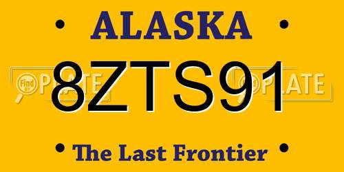 8ZTS91 Alaska License Plate