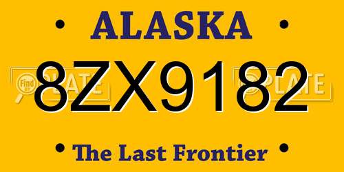 8ZX9182 Alaska License Plate