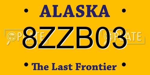 8ZZB03 Alaska License Plate