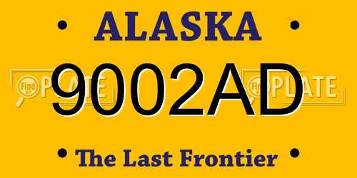 9002AD Alaska License Plate