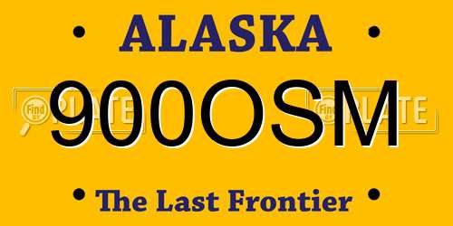 900OSM Alaska License Plate