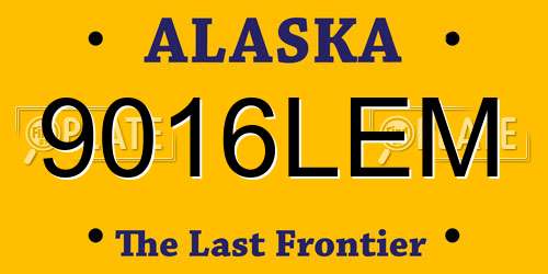 9016LEM Alaska License Plate
