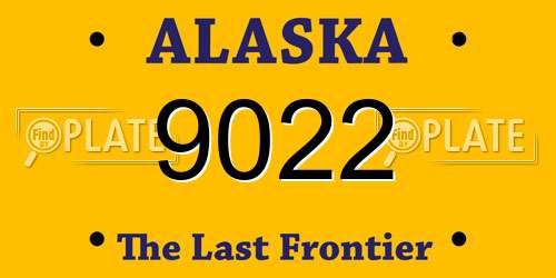9022 Alaska License Plate