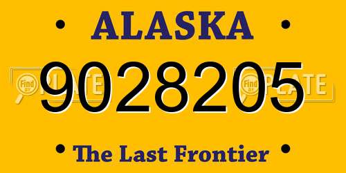 9028205 Alaska License Plate