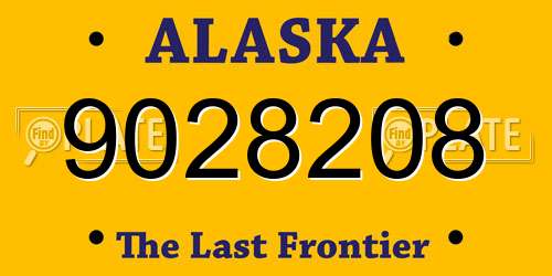 9028208 Alaska License Plate