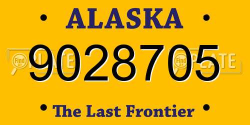 9028705 Alaska License Plate