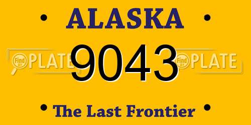9043 Alaska License Plate
