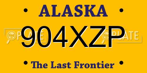 904XZP Alaska License Plate