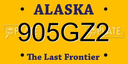 905GZ2 Alaska License Plate