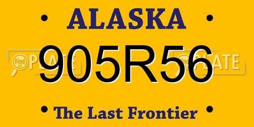 905R56 Alaska License Plate