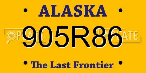 905R86 Alaska License Plate