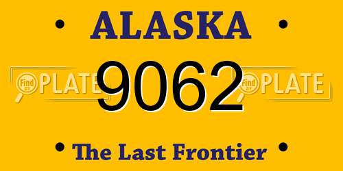 9062 Alaska License Plate