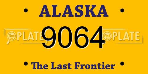 9064 Alaska License Plate