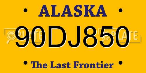 90DJ850 Alaska License Plate