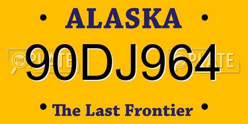 90DJ964 Alaska License Plate