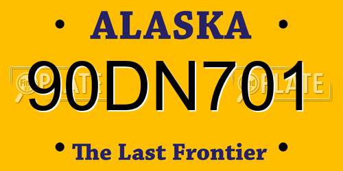 90DN701 Alaska License Plate