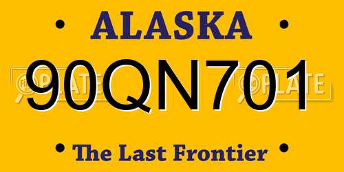 90QN701 Alaska License Plate