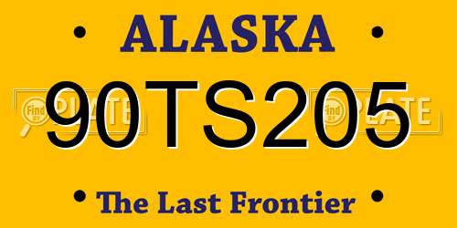 90TS205 Alaska License Plate