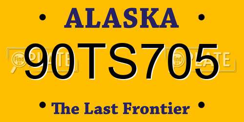 90TS705 Alaska License Plate