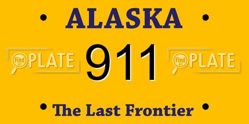 911 Alaska License Plate