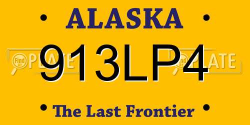 913LP4 Alaska License Plate