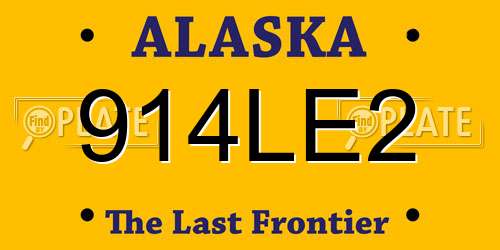 914LE2 Alaska License Plate
