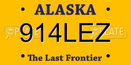 914LEZ Alaska License Plate