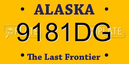 9181DG Alaska License Plate