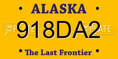 918DA2 Alaska License Plate