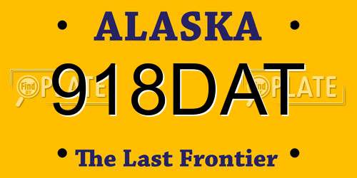 918DAT Alaska License Plate