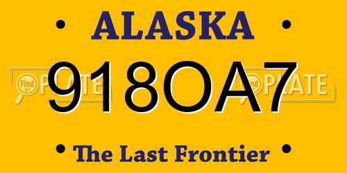 918OA7 Alaska License Plate