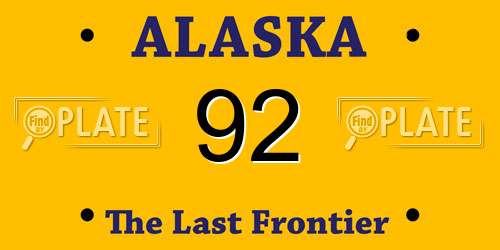 92 Alaska License Plate
