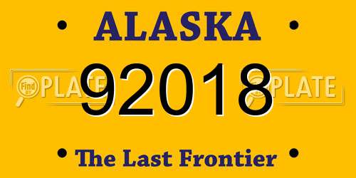 92018 Alaska License Plate