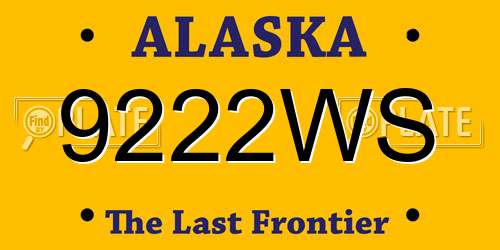 9222WS Alaska License Plate